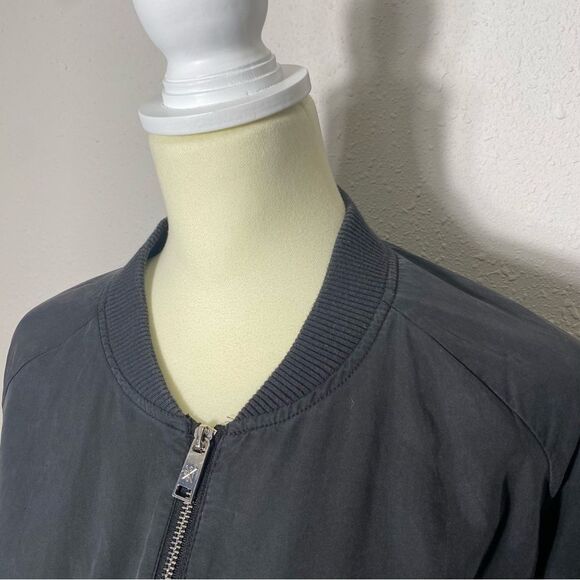 Outerwear Lyocell Lightweight Zipper Front Coat In Charcoal Gray Women's Size 10 - Picture 9 of 15